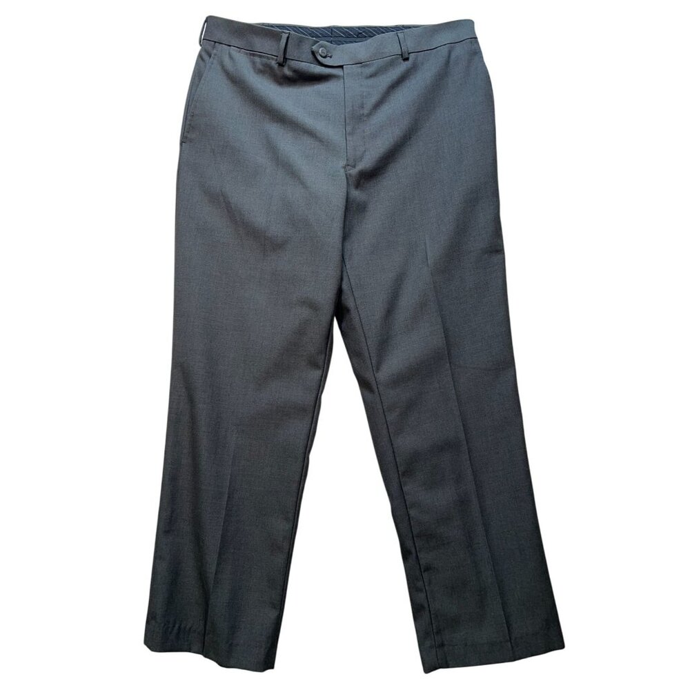 Stafford Mens Dress Pants Size 38x30 Gray Straight Leg Performance Classic Fit